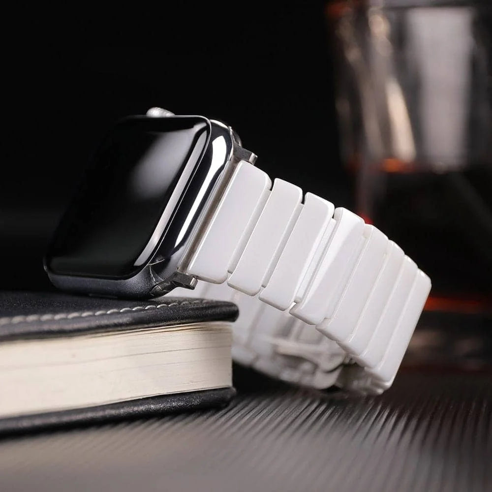 Ceramic Strap for Apple Watch Band 44mm 40mm 45mm 49mm 42mm 38 Stainless steel butterfly bracelet iWatch series 6 3 7 8 se ultra