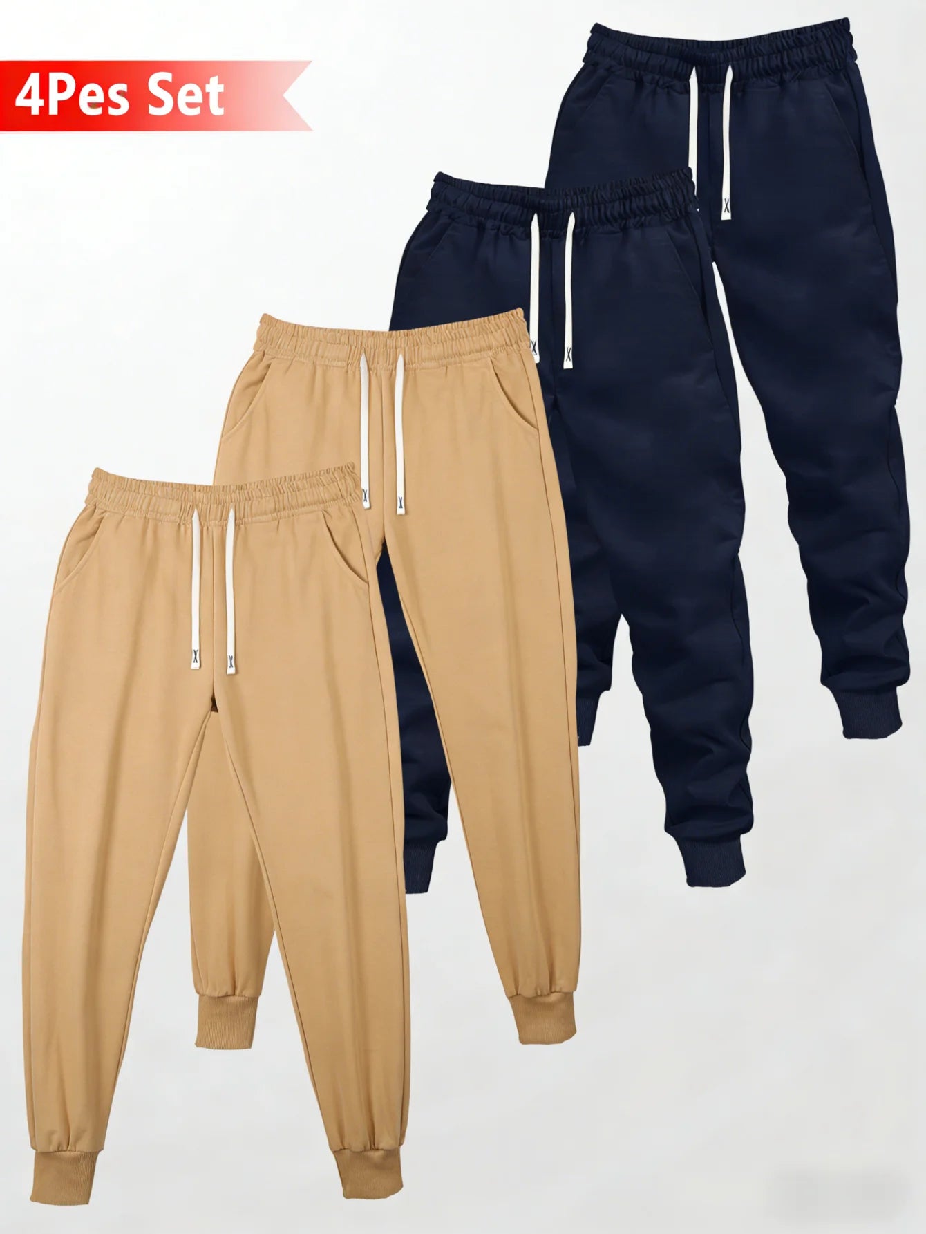 Four-Piece Clothing Casual Pants Loose Fit Men Y2k Man Clothes Trousers Autumn 2025 Elastic Waistband Men's Black Casual Pants