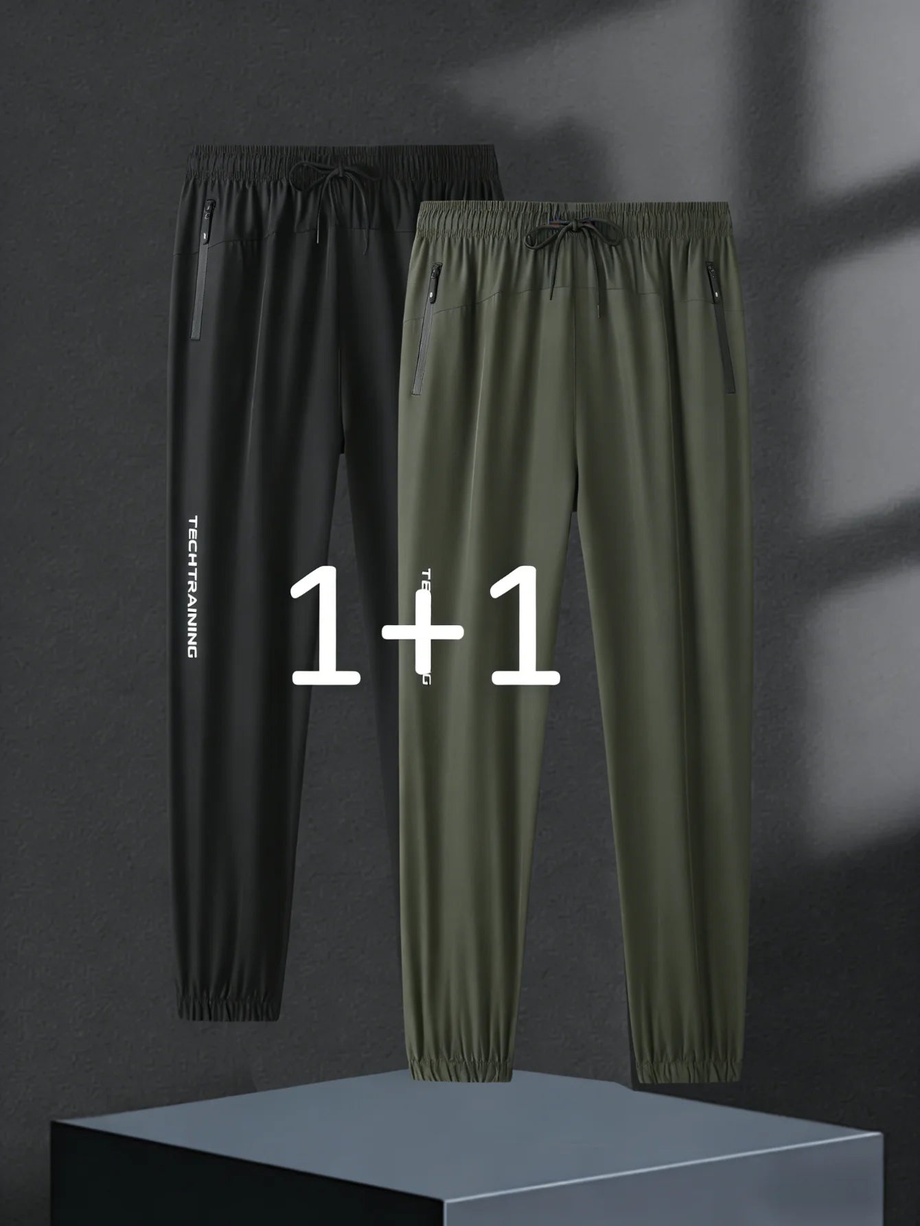 2-Piece Set Men Summer Casual Sports Pants Thin Tie-Up Jogging Pants Man Football Mens Fishing Gym Trousers Training Sweatpants