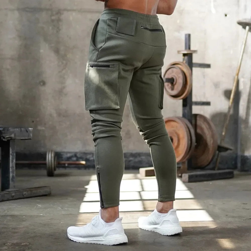 Joggers Sweatpants Men Casual Skinny Pants Multi-pocket Trousers Male Track Pants Gym Fitness Training Bodybuilding Sport Pant