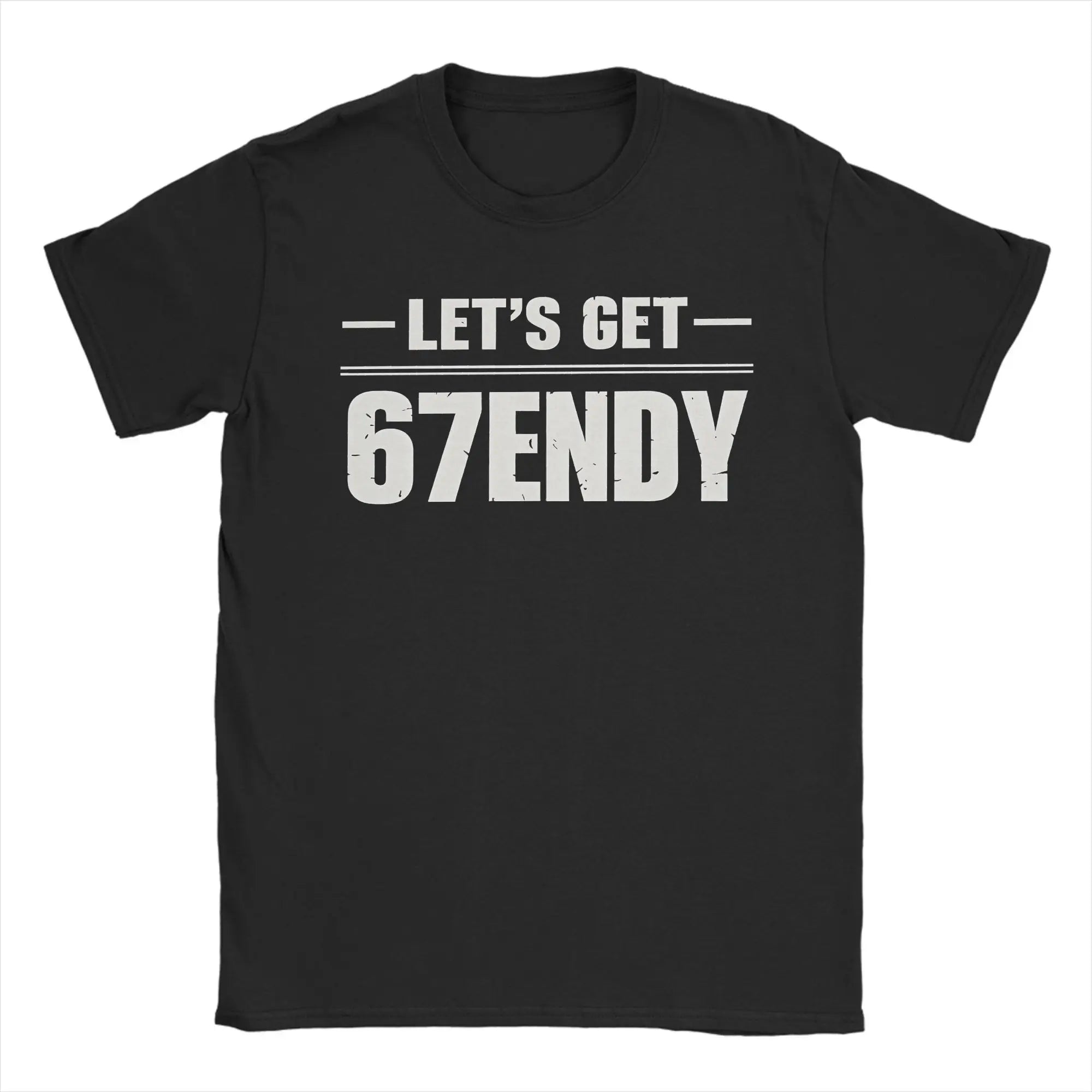 Funny Aura Energy at 67 Six Seven Genz Meme Slang T Shirt Men's Cotton Tops Retro  O-neck Short Sleeve