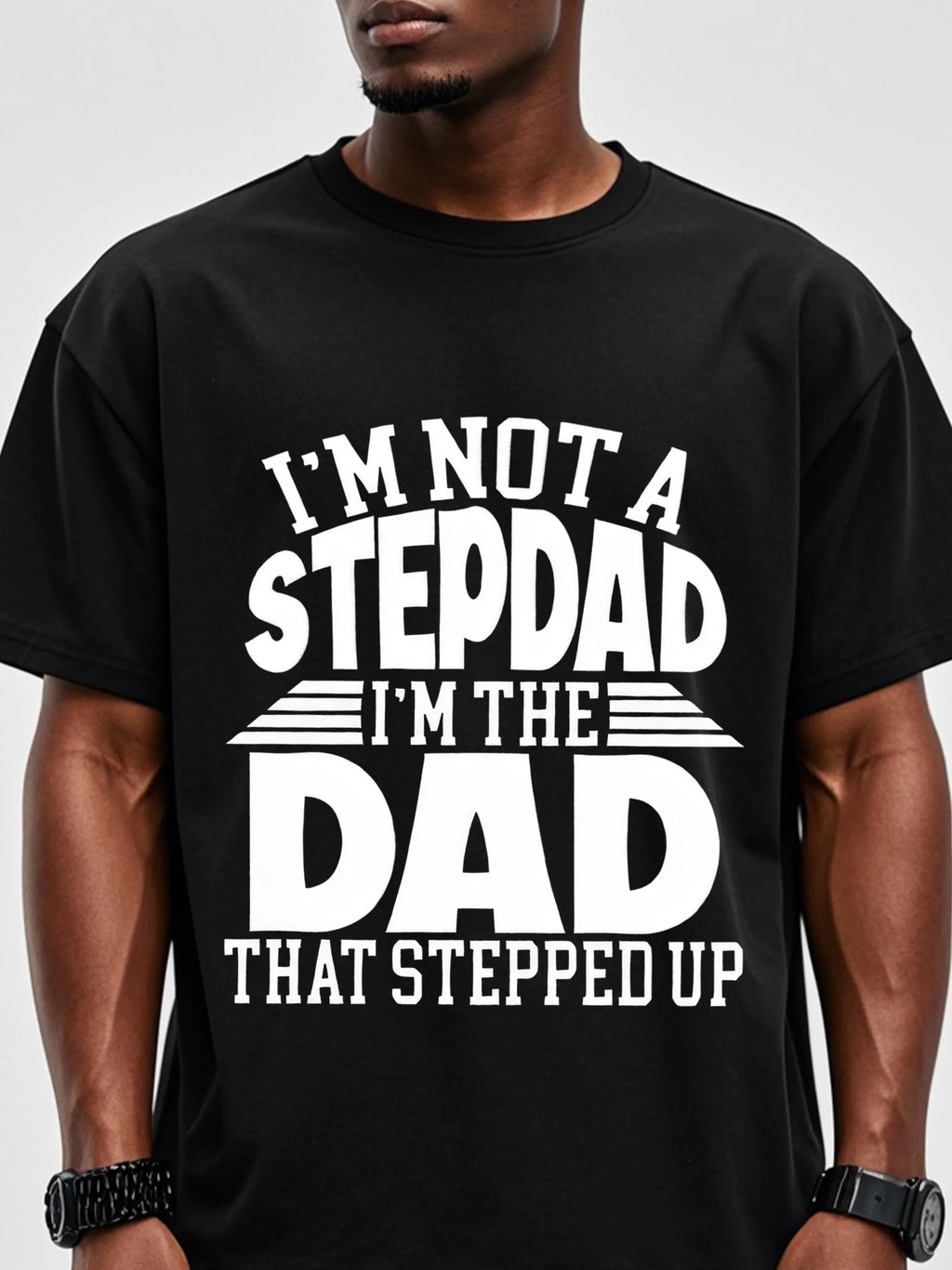 Stepped Up" Graphic Men's T-Shirt - Soft 100% Cotton, Crew Neck, Lightweight & Breathable, Ideal for Casual Wear & Running