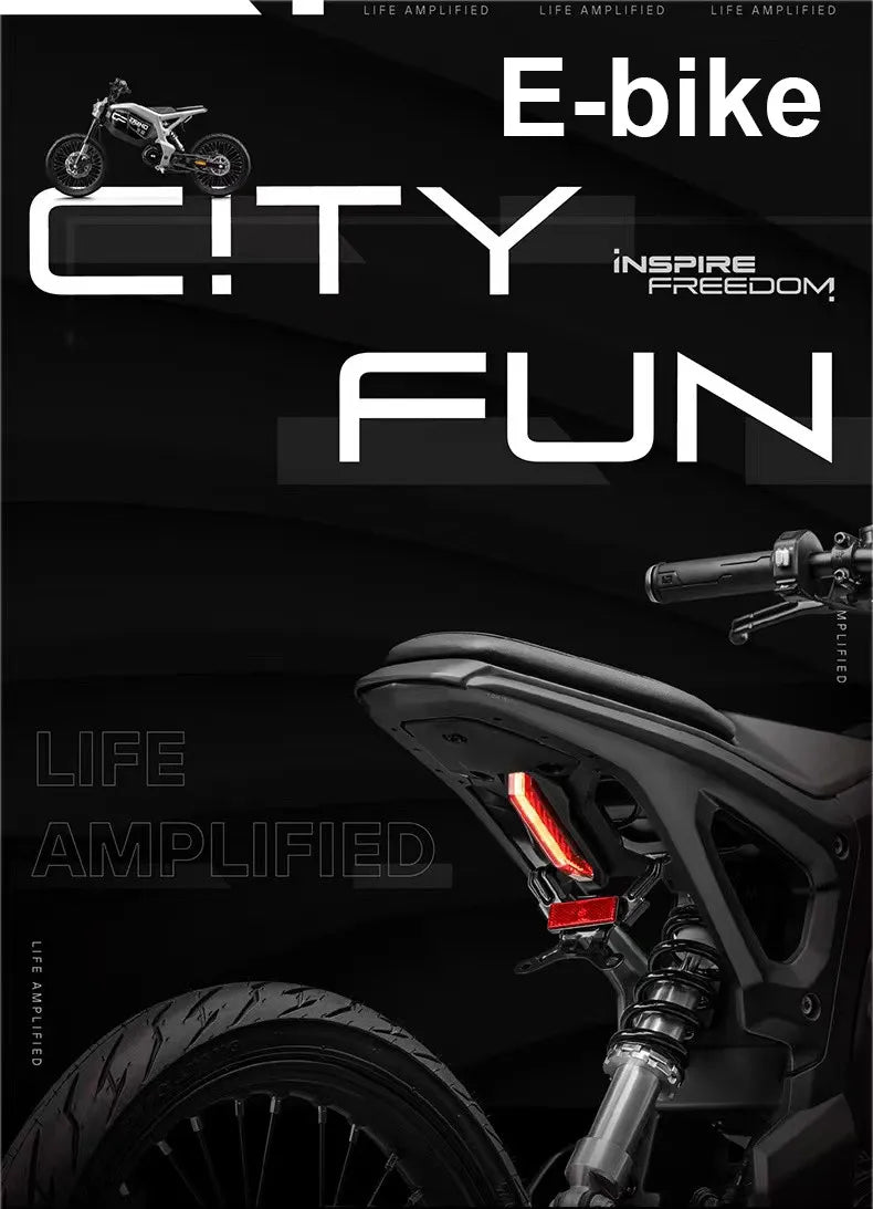 17" urban e-bike e-scooter 50km/h CITY  electric bicycle mid-motor mobility excursions Soft tail electric motorcycle smart ebike