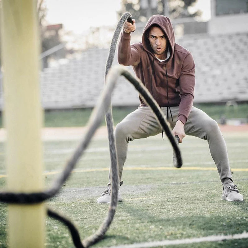 Men's Cotton Gym Pants Lightweight Stretch Yoga Jogger Sweatpants Pockets Outdoor Sports Workout Jogging Running Trousers