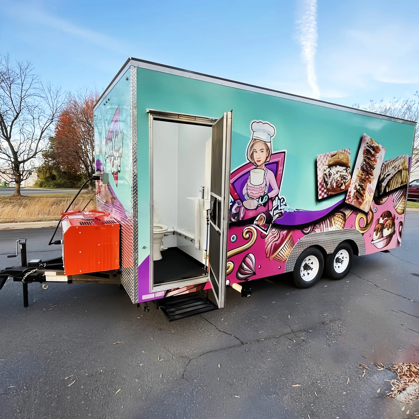 Food Truck Trailer off road camper trailers Outdoor Food Cart Mobile Food Shop with Full Kitchen Equipment in Sale