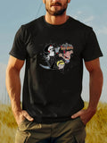 DERNM Men'S Summer Casual Short Sleeve Round Neck Tops - Knit Cotton, H Fit, Relaxed Style, Perfect for Summer