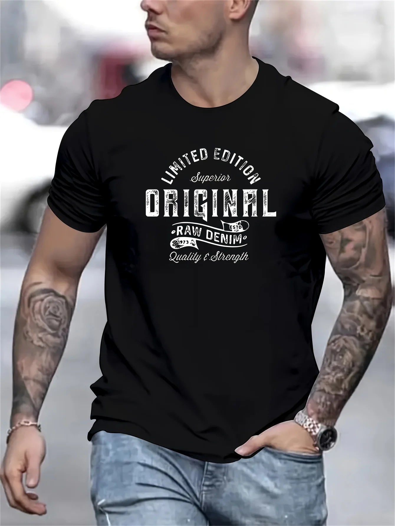 Men's summer % pure cotton fashionable casual sports loose edition pattern printed round neck short sleeved T-shirt top