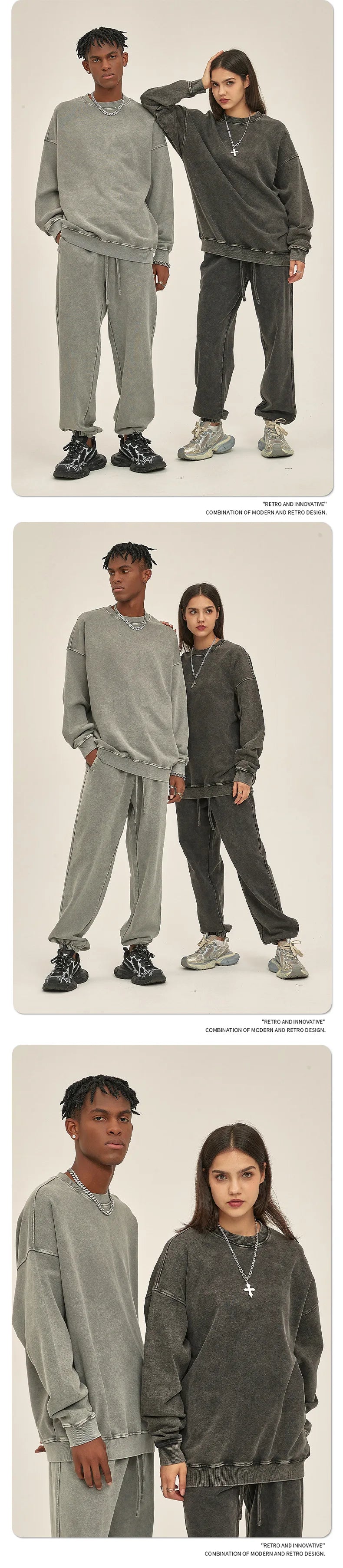 Sweatpants Joggers Women Men Vintage Wash Distressed Lightweight Round Hem Faded White Casual Pants Lounge Pants Comfy Trousers