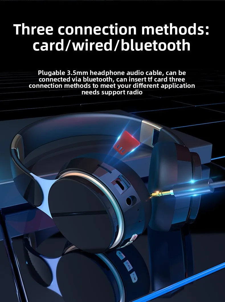 Wireless Headsets Foldable Bluetooth Earphones Noise Reduction Sports Headsets With HD Mic Gaming Headphones Bass Headsets