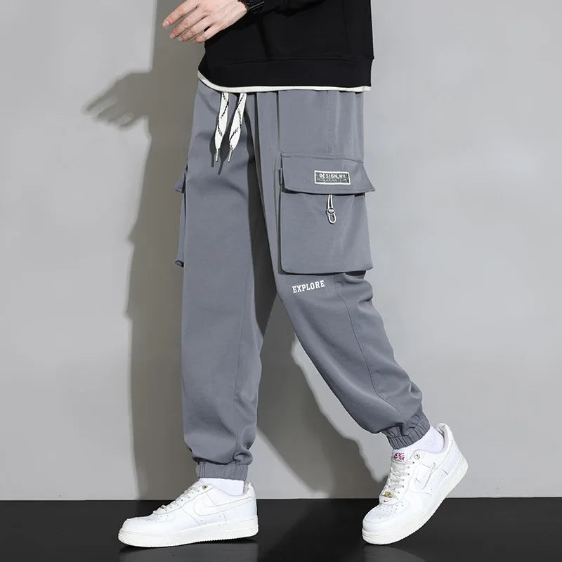 Men's Spring and Autumn Casual Pants Men's Wardrobe Fashion Trousers Loose Plus Size Sports Pants Work Pants Sport Thin Jeans