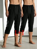 Men's Summer Stretch Sports Capri Pants Lightweight And Breathable Fitness Running Pants Essentials Shorts Man Y2k Elegant Black