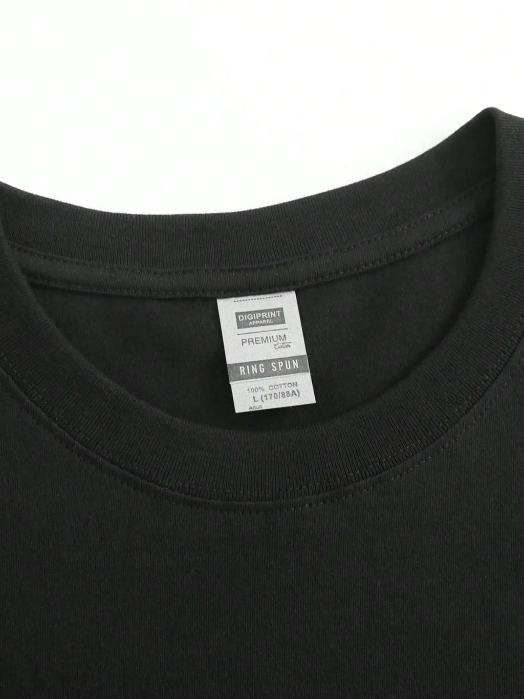 Plus Size Black Short Sleeve T-Shirt with Cross and "He Is Risen!” Print Suitable for Outdoor Leisure Wear in Summer.