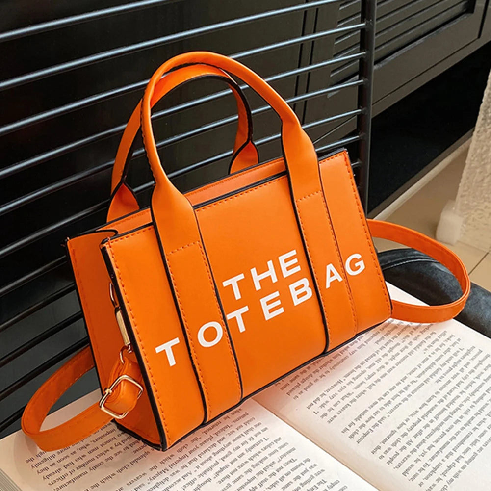 The Small Leather Tote Bag For Women Trendy PU Leather Handbag Casual Simple Adjustable Straps Female Satchel For Work Travel