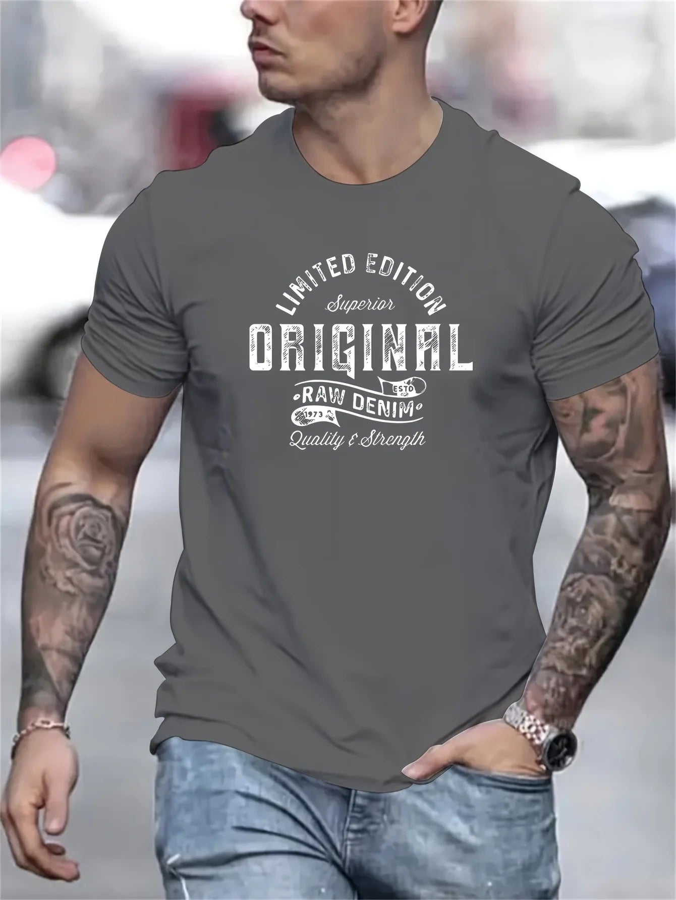 Men's summer % pure cotton fashionable casual sports loose edition pattern printed round neck short sleeved T-shirt top