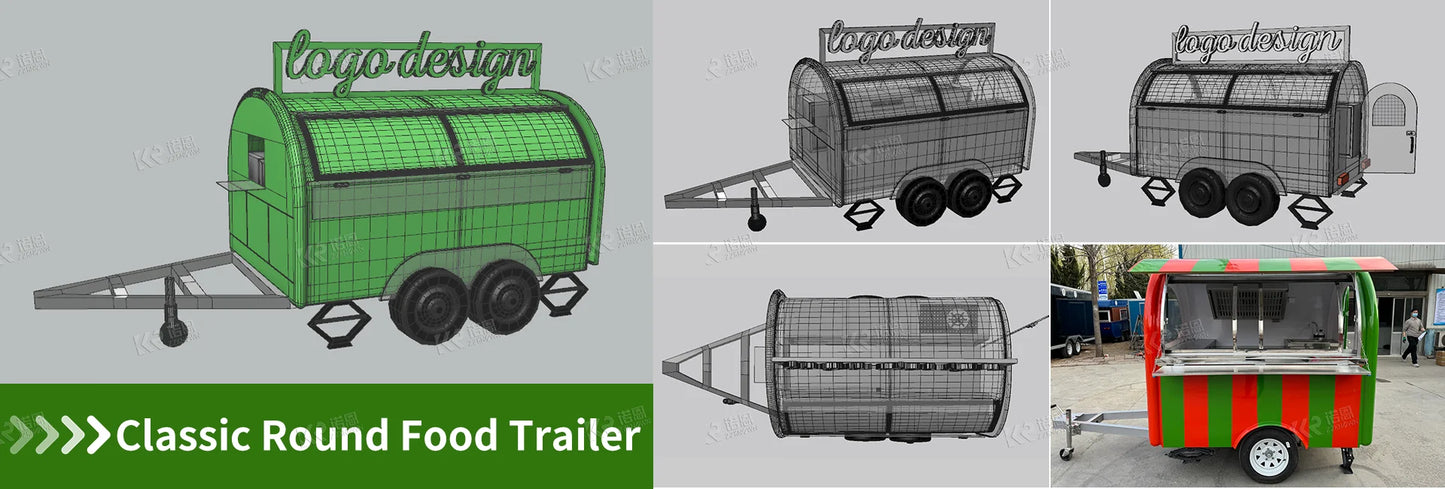 Best Selling Mobile Bar Station BBQ Pizza Trucks Food Cart Coffee Trailer Food Truck Mobile Kitchen Fully Equiped