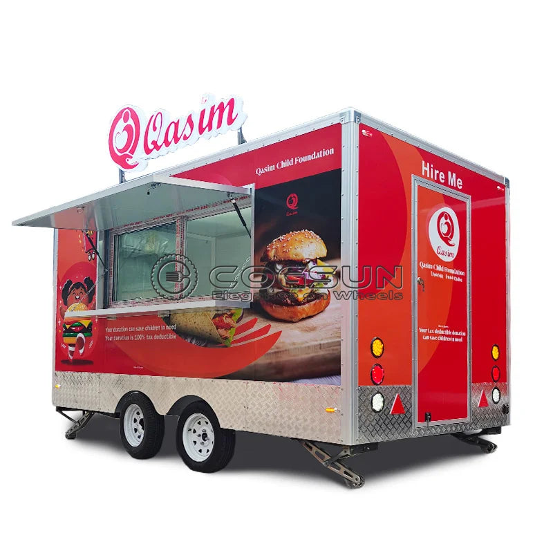 Stainless Steel BBQ Food Truck with Full Kitchen Designed for High Volume Cooking