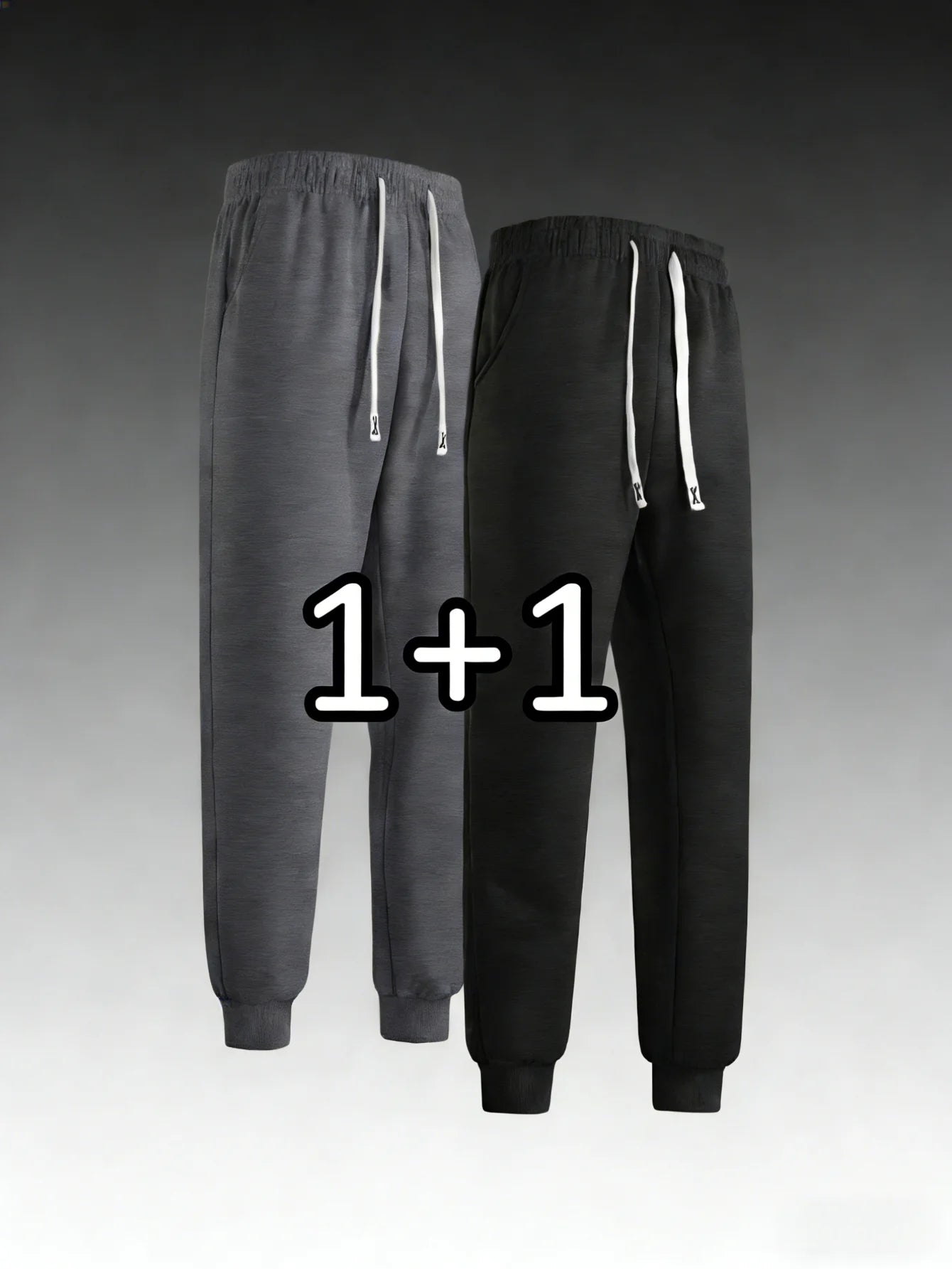 2-Pack Man Pants Clothing Casual Xl Black Men Y2k Clothes Sweatpants Black Sports Trousers Elastic Waistband Autumn Men Trousers