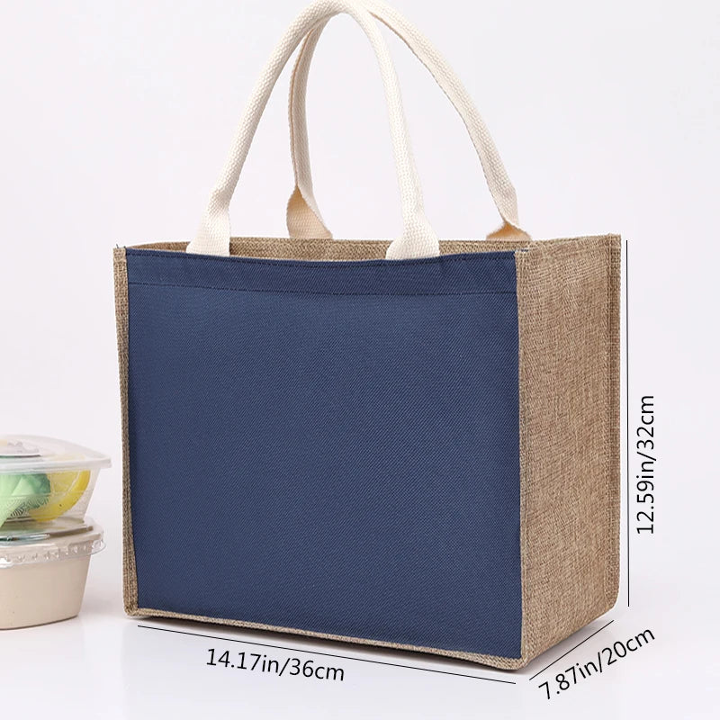 Blank DIY Painting Canvas Bags Hand Carrying Zipper Faux Linen Bags Solid Color Large Capacity Ladies Tote Shopping Bags