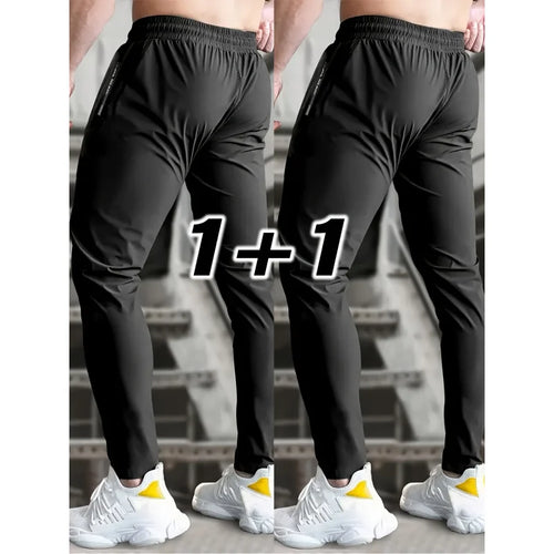 2-pack Men's Casual Sports Trousers Ice Silk Pants Quick-drying Breathable Fishing Man Sweatpants Football Mens Gift Jogger Gym