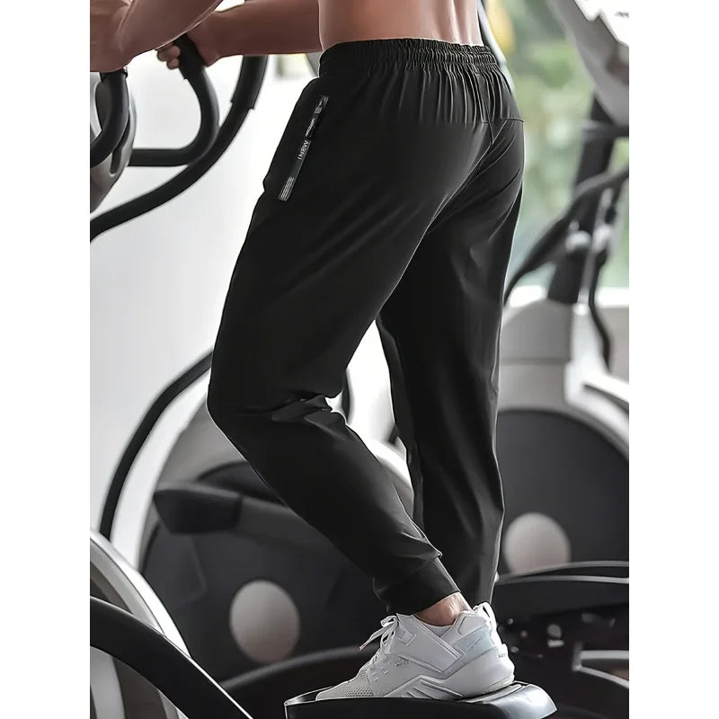Men Gift 2-Pack Men's Casual Pants Quick-Drying Ice Silk Pants Summer Cycling Fitness Running Sports Pants Man Football Fishing