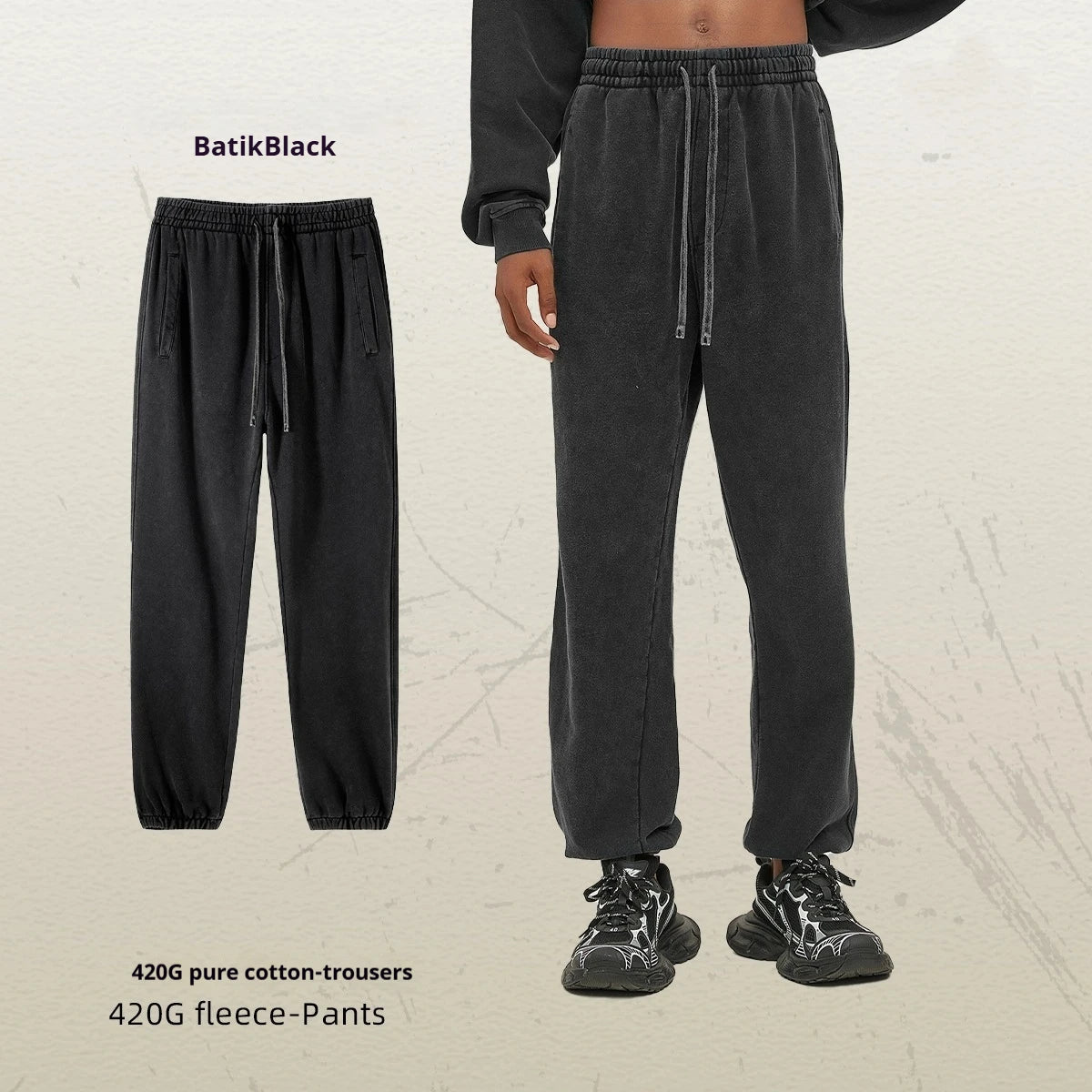 Sweatpants Joggers Women Men Vintage Wash Distressed Lightweight Round Hem Faded White Casual Pants Lounge Pants Comfy Trousers