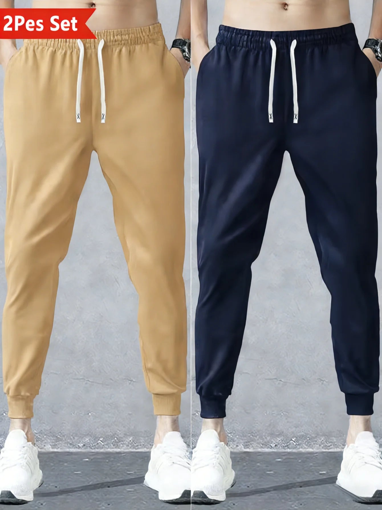 2-Pack Men Trousers Sports Pants Casual Summer Man Clothing Sweatpants Spring 2026 Light Weight Men's Adult Y2k Black Trousers