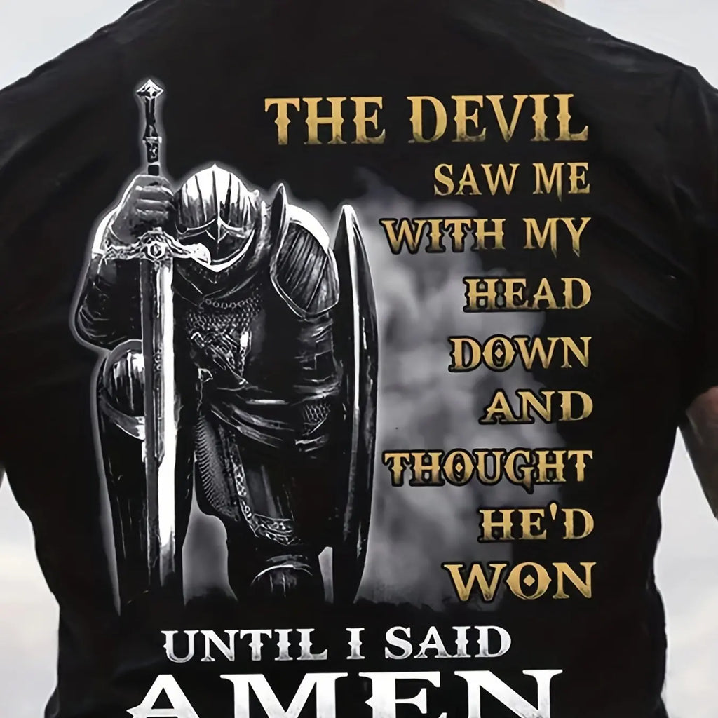 Men'S T shirt Tee Graphic Tee Letter Templar Cross Crew Neck Black 3D Print Plus Size Street Casual Short Sleeve Print Clothing