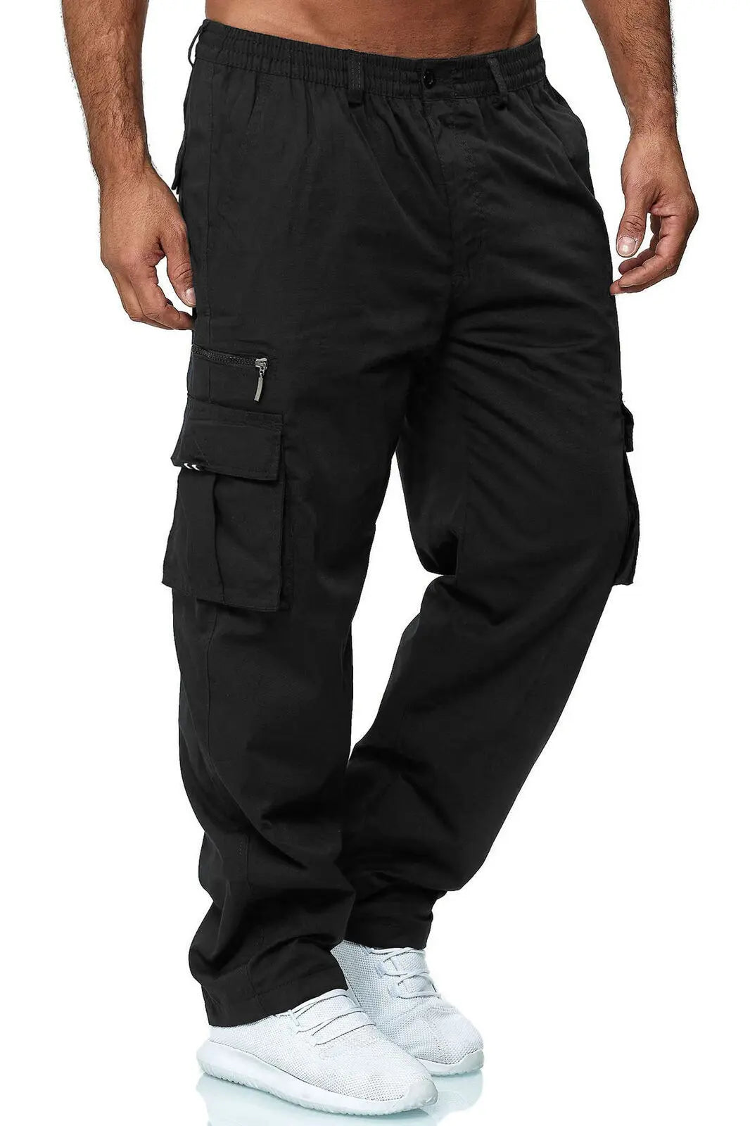 New Autumn Men's Sport Pants Casual Knitted Trousers With Zipper Pockets Solid Color Jogger pants Male pantalon chandal hombre