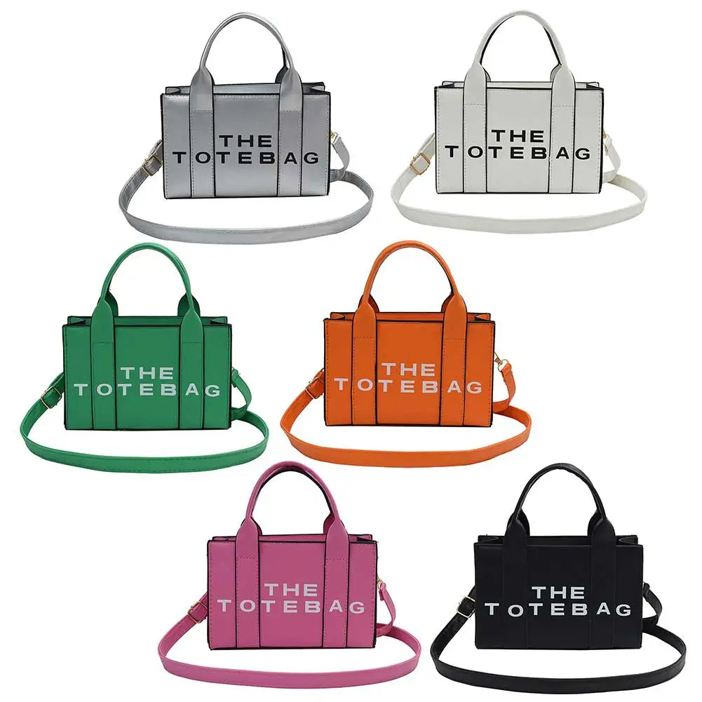 The Small Leather Tote Bag For Women Trendy PU Leather Handbag Casual Simple Adjustable Straps Female Satchel For Work Travel