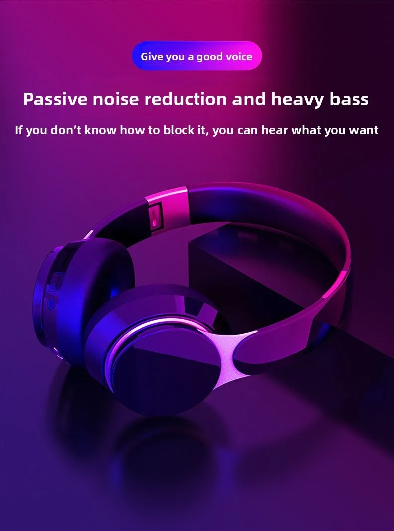 Wireless Headsets Foldable Bluetooth Earphones Noise Reduction Sports Headsets With HD Mic Gaming Headphones Bass Headsets