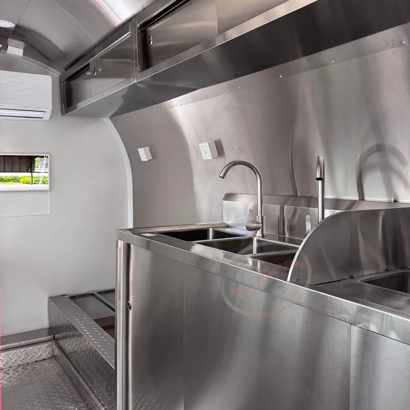 Fully Equipped Ice Cream Food Truck with Full Kitchen Trailer, Fast Food Trailer, Mobile Street Food Cart