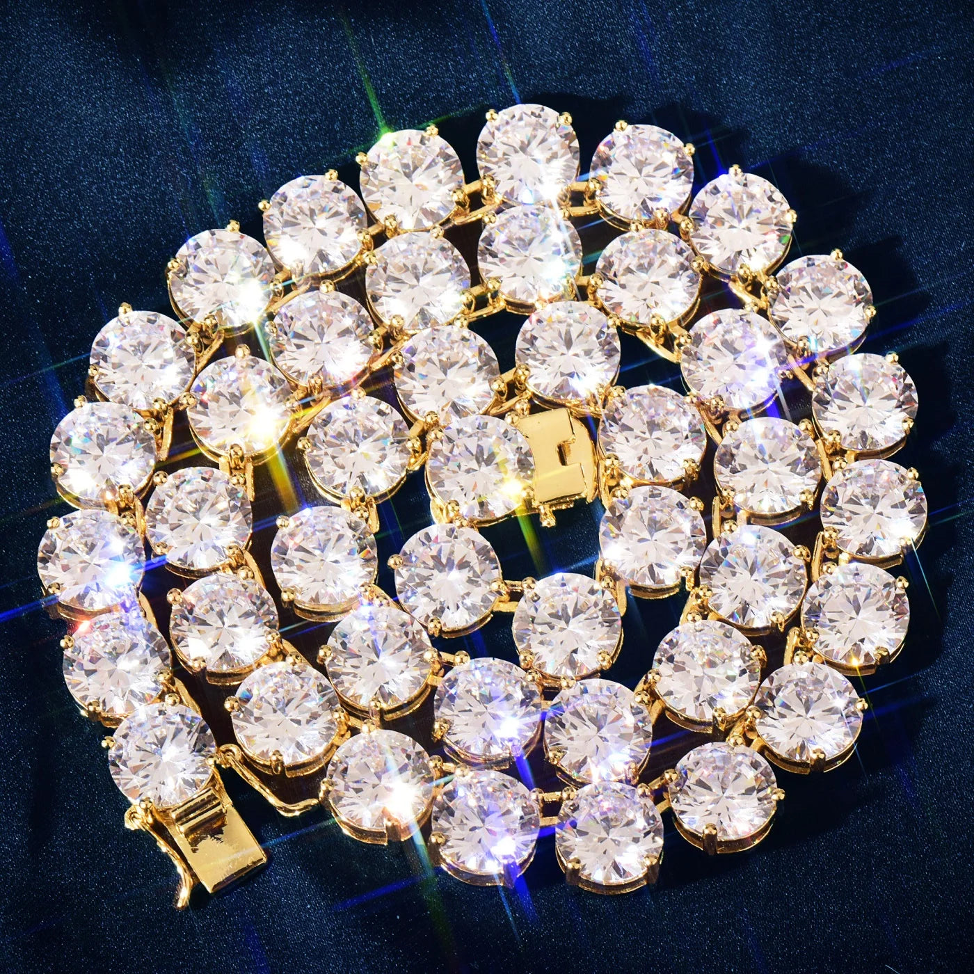 CUC Gold Color Tennis Chain 5mm 6mm 10mm One Row AAA Zircon Iced Out Necklace Link For Men Women Hip Hop Jewelry