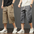 2 Pieces Working Cropped Pants Men's Summer New Ice Silk Thin Casual Loose Sports Shorts Bermudas Cargo Mens Shorts Fishing