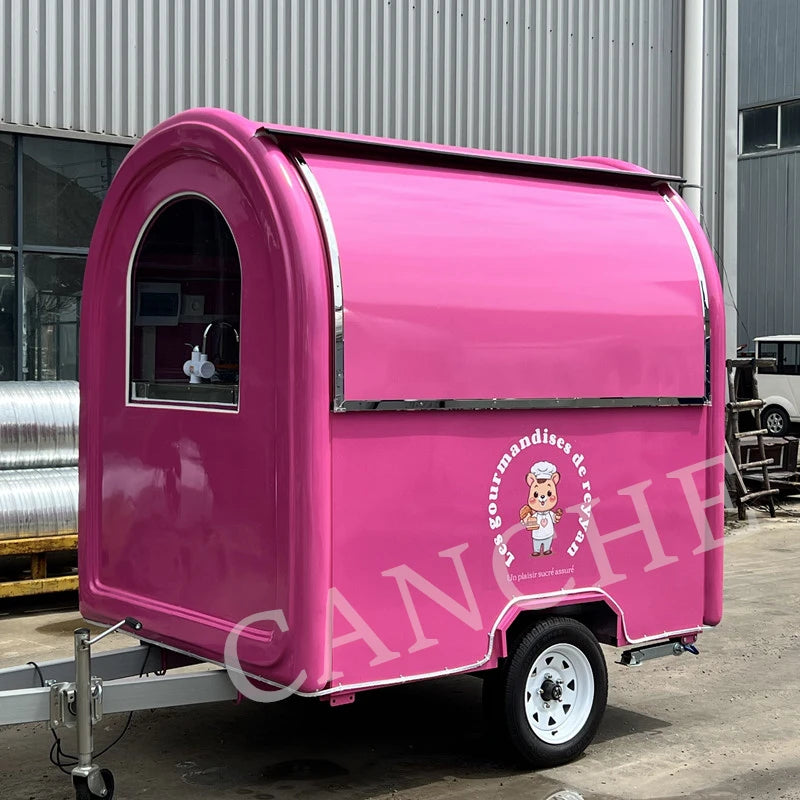 Street Sale use BBQ Food trailer Factory Mobile Pizza Food Truck stainless steel Outdoor Mobile Food Trailer