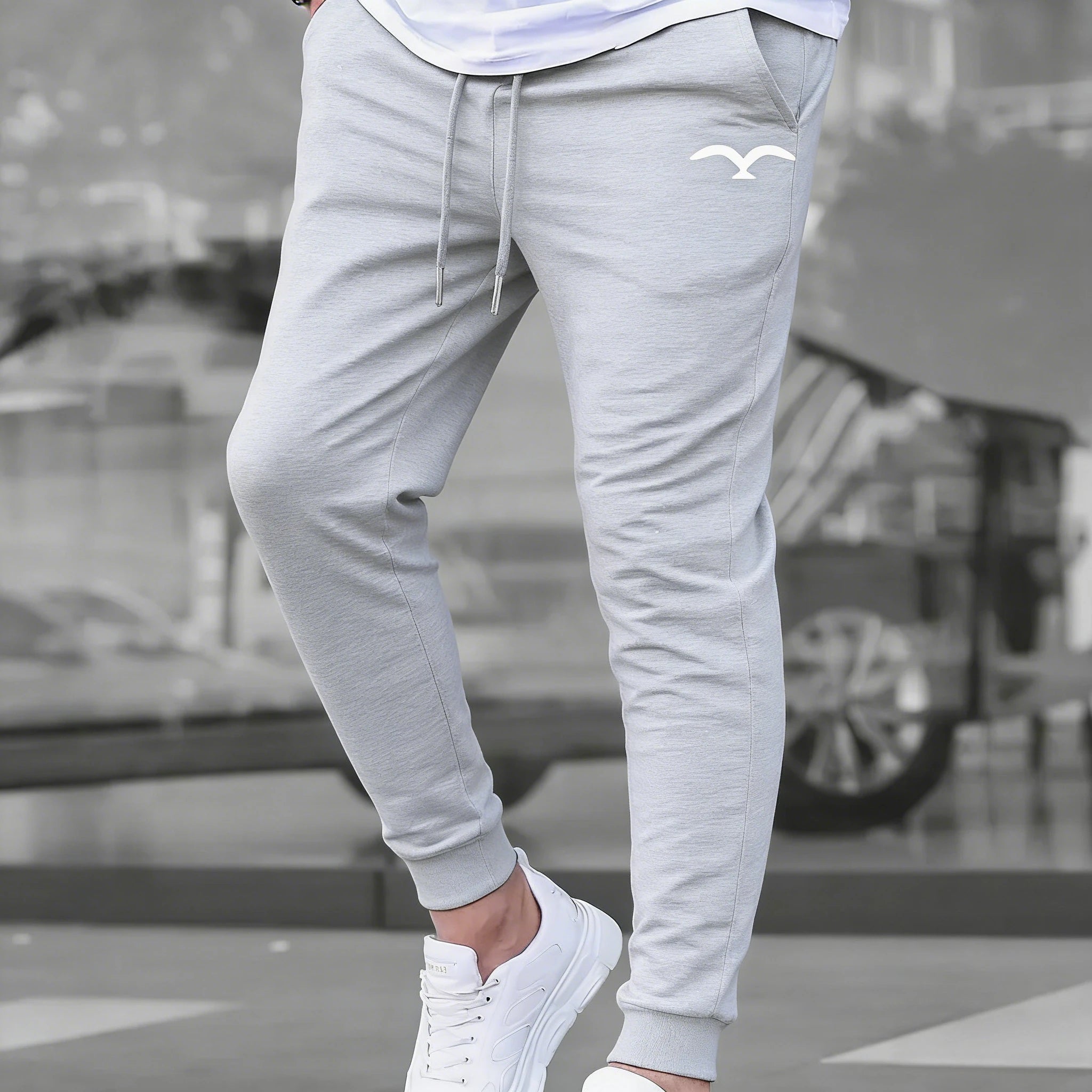 Men's Spring Summer Thin Sports Pants Outdoor Sports Long Pants Spring Autumn Jogging Pants Drawstring Elastic Waist Side