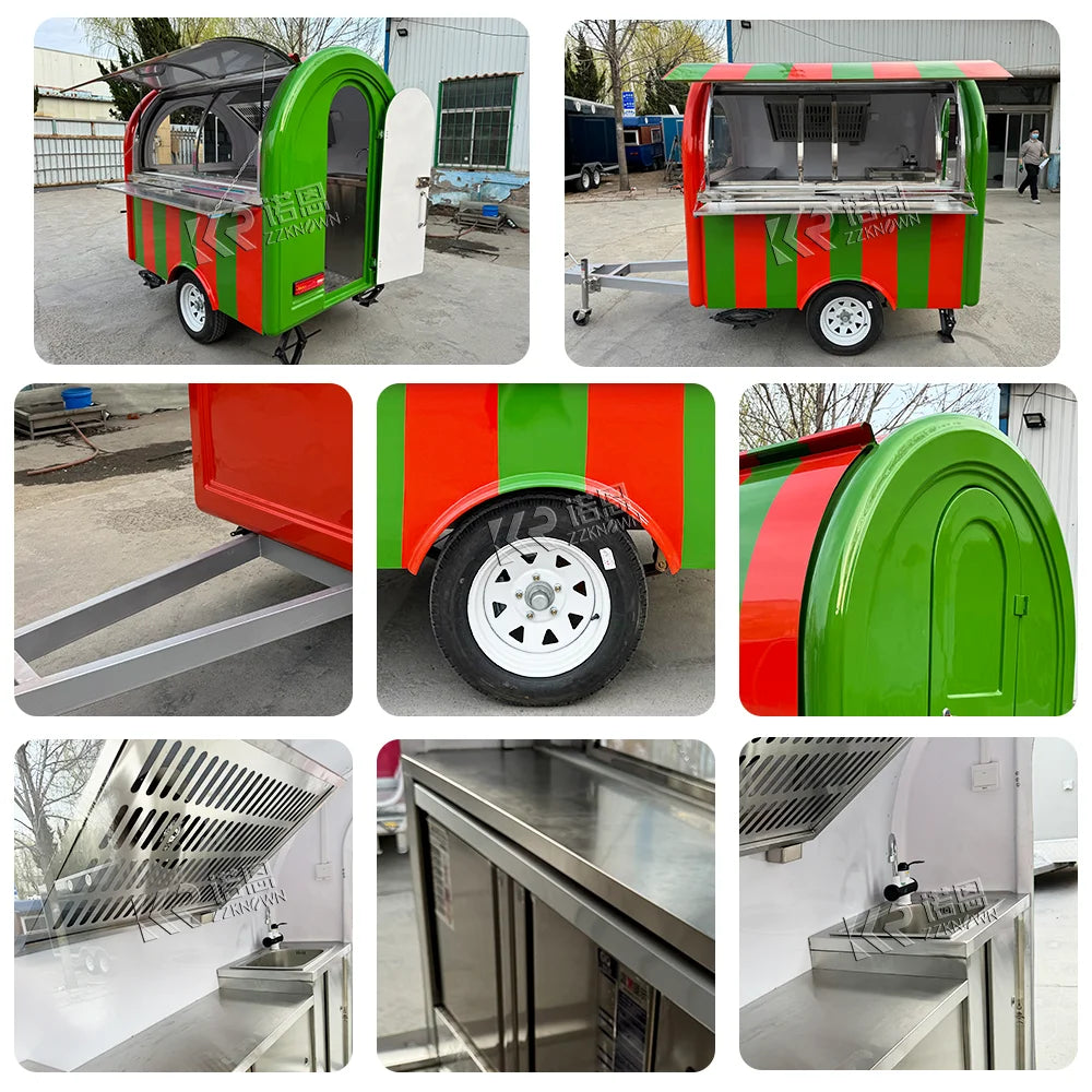 Best Selling Mobile Bar Station BBQ Pizza Trucks Food Cart Coffee Trailer Food Truck Mobile Kitchen Fully Equiped