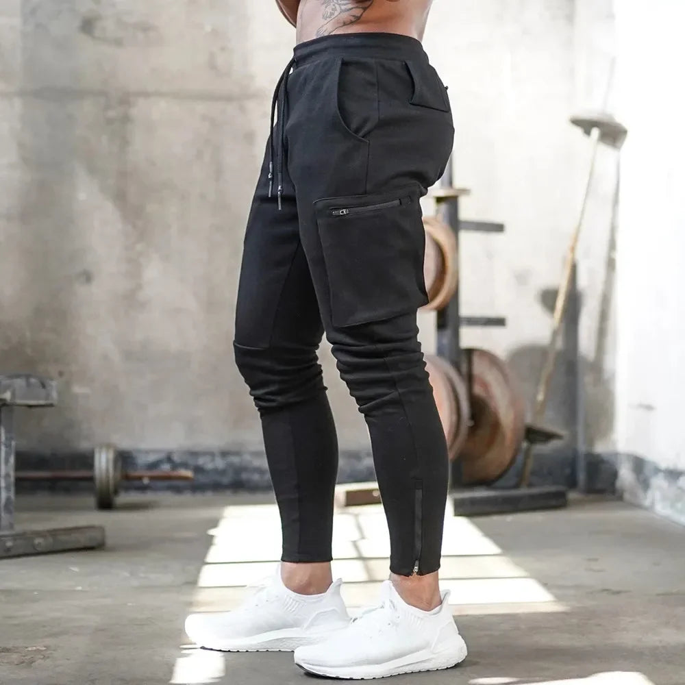 Joggers Sweatpants Men Casual Skinny Pants Multi-pocket Trousers Male Track Pants Gym Fitness Training Bodybuilding Sport Pant