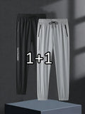 2-Piece Set Men Summer Casual Sports Pants Thin Tie-Up Jogging Pants Man Football Mens Fishing Gym Trousers Training Sweatpants