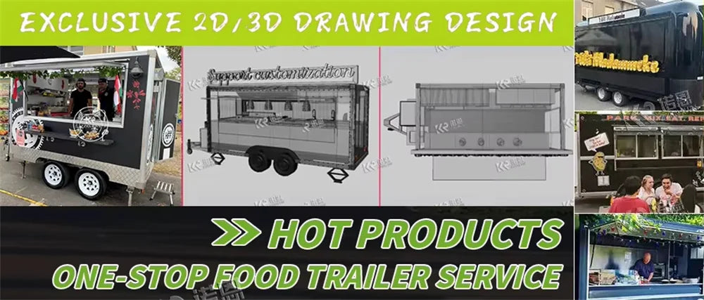 USA Standard Fast Food Truck Mobile Catering Trailer With DOT VIN Concession Food Trailer for Bubble Tea