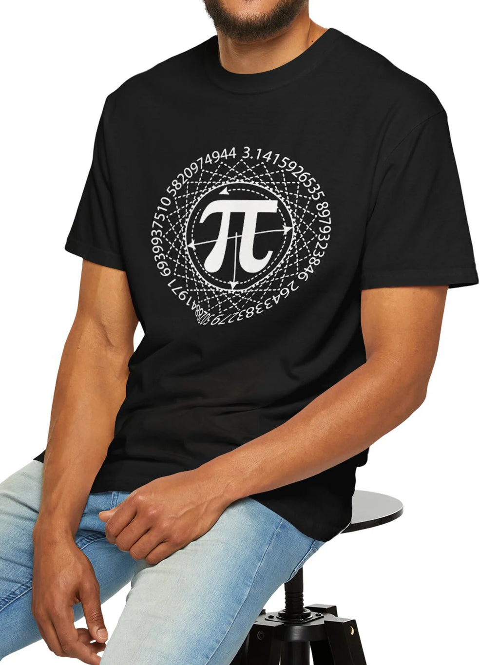 Men'S Casual Pi Graphic T-Shirt - Soft Cotton, Short Sleeve, Round Neck