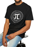 Men'S Casual Pi Graphic T-Shirt - Soft Cotton, Short Sleeve, Round Neck