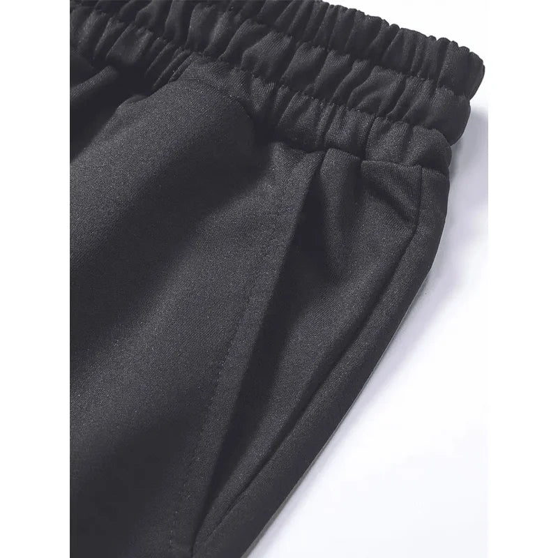 2-Piece Casual Pants For Boys Clothing Men's Black Man Y2k Cargo Clothes Spring Style Sports Drawstring Elastic Waist Long Pants