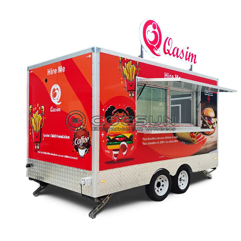 Stainless Steel BBQ Food Truck with Full Kitchen Designed for High Volume Cooking