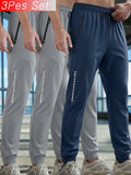 3-Pack Men's Spring And Summer Running Sweatpants With Zippered Pockets Gym Pants Man Fishing Tracksuit Gift Trousers Football