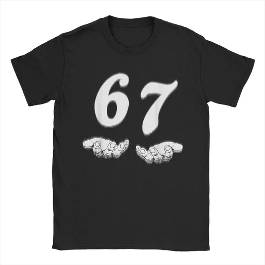 Men T-Shirts Funny Six Seven 6 7 Meme Gen Alpha Slang Vintage 100 Cotton Tees Short Sleeve T Shirt Crewneck Clothes Graphic Tops