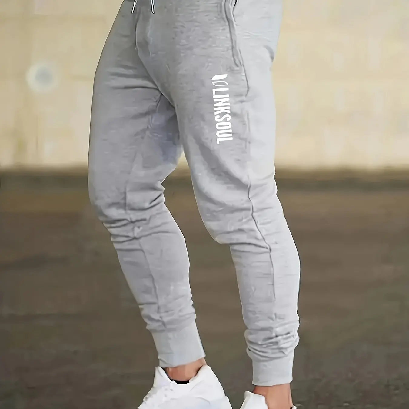 Men's Sports Pants, Lightweight Elastic Waist Fitness Running Pants, Stretch Training Pants for Outdoor Activities, Sportswear