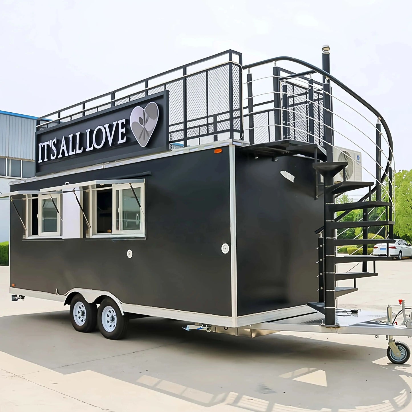 Stainless Steel Food Truck Trailer Mobile Kitchen Catering Van Customizable Food Truck Street Mobile Business