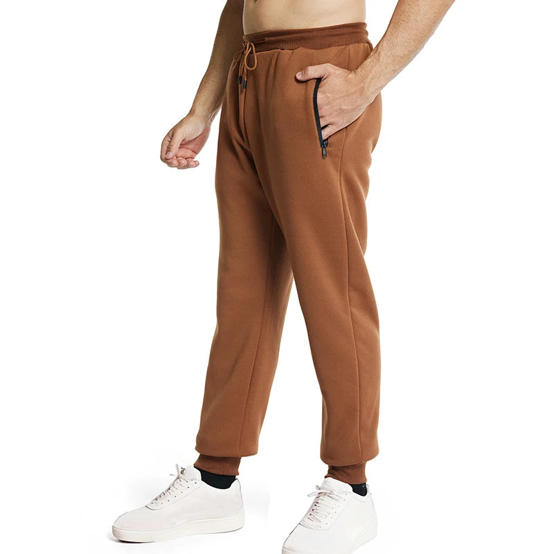New Sweatpants Side Zipper Pockets Men Joggers Track Pants Elastic Waist Sport Casual Trousers Baggy Fitness Gym Clothing