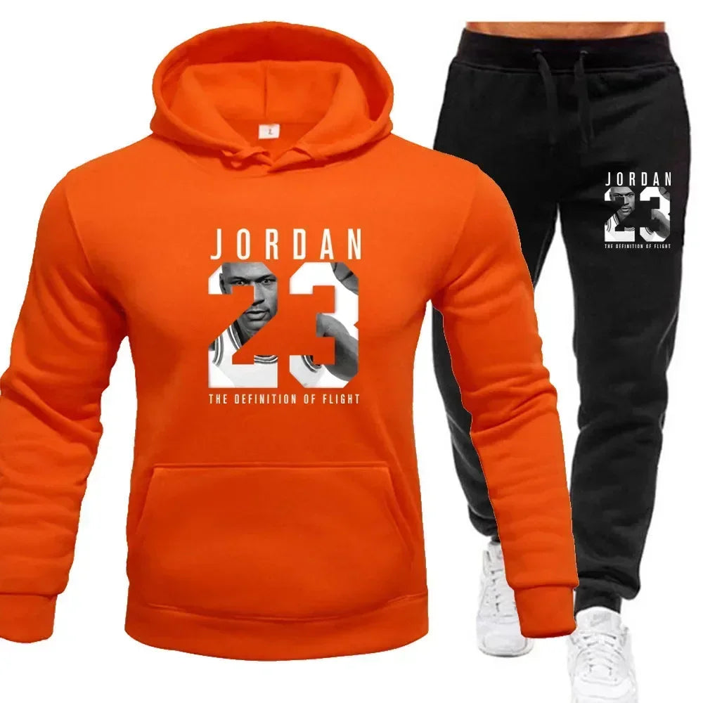 The sweatshirt hoodie is a men's set for Spring 2025 and a women's set for women's sportswear featuring a hoodie and sweatpants