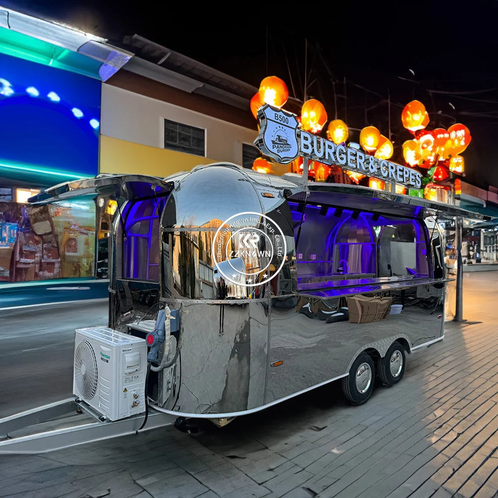 Customized CE Certified Fully Equipped Fast Food Cars Truck Mobile Kitchen USA Standard  Food Trailer for Sale
